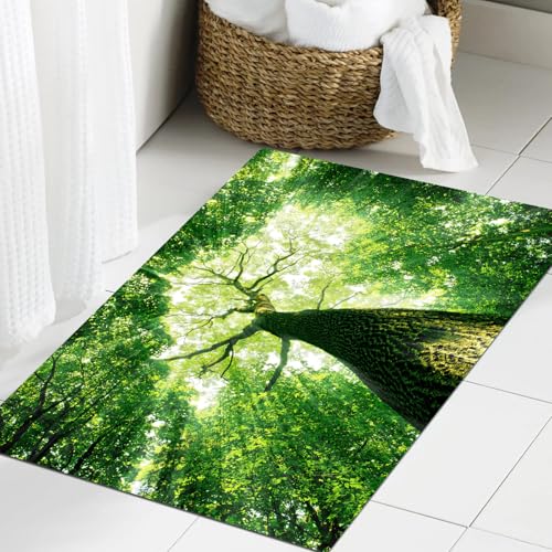 JHAOUNUK Weich Badezimmerteppich 60x90cm,Frühlingswaldbäume. Natur, grünes Holz, Sonnenlichthintergründe.,rutschfest waschbar Badematte Flauschige Badteppich Saugfähig Badvorleger Duschvorleger JHAOUNUK Weich Badezimmerteppich 60x90cm,Frühlingswaldbäume. Natur, grünes Holz, Sonnenlichthintergründe.,rutschfest waschbar Badematte Flauschige Badteppich Saugfähig Badvorleger Duschvorleger von JHAOUNUK