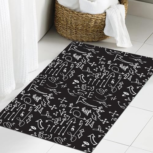 JHAOUNUK Weich Badezimmerteppich 60x90cm,Handgezeichnetes Doodle nahtloses Muster mit Pfeilen auf der Tafel,rutschfest waschbar Badematte Flauschige Badteppich Saugfähig Badvorleger Duschvorleger JHAOUNUK Weich Badezimmerteppich 60x90cm,Handgezeichnetes Doodle nahtloses Muster mit Pfeilen auf der Tafel,rutschfest waschbar Badematte Flauschige Badteppich Saugfähig Badvorleger Duschvorleger von JHAOUNUK