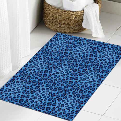 JHAOUNUK Weich Badezimmerteppich 60x90cm,Leopard nahtlose Muster blau Sommer Design Vektor Illustration Hintergr,rutschfest waschbar Badematte Flauschige Badteppich Saugfähig Badvorleger Duschvorleger JHAOUNUK Weich Badezimmerteppich 60x90cm,Leopard nahtlose Muster blau Sommer Design Vektor Illustration Hintergr,rutschfest waschbar Badematte Flauschige Badteppich Saugfähig Badvorleger Duschvorleger von JHAOUNUK