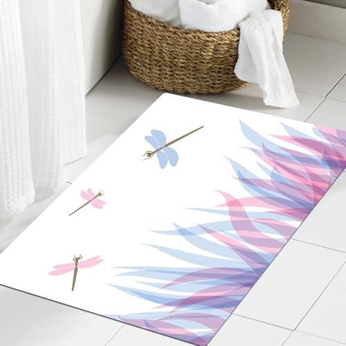 JHAOUNUK Weich Badezimmerteppich 60x90cm,Libelle, Natur Themen Bunte Vögel wie Bugs Fliegen auf Flam,rutschfest waschbar Badematte Flauschige Badteppich Saugfähig Badvorleger Duschvorleger JHAOUNUK Weich Badezimmerteppich 60x90cm,Libelle, Natur Themen Bunte Vögel wie Bugs Fliegen auf Flam,rutschfest waschbar Badematte Flauschige Badteppich Saugfähig Badvorleger Duschvorleger von JHAOUNUK