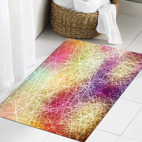 JHAOUNUK Weich Badezimmerteppich 60x90cm,Lila Musterlinienhintergrund,rutschfest waschbar Badematte Flauschige Badteppich Saugfähig Badvorleger Duschvorleger JHAOUNUK Weich Badezimmerteppich 60x90cm,Lila Musterlinienhintergrund,rutschfest waschbar Badematte Flauschige Badteppich Saugfähig Badvorleger Duschvorleger von JHAOUNUK