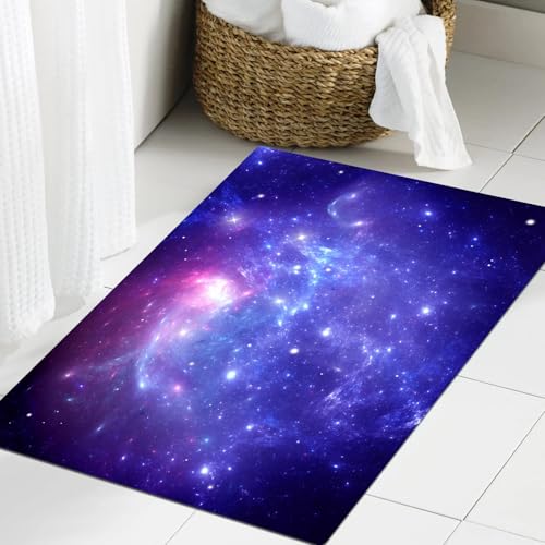 JHAOUNUK Weich Badezimmerteppich 60x90cm,Lila Weltraumnebel. Illustration,rutschfest waschbar Badematte Flauschige Badteppich Saugfähig Badvorleger Duschvorleger JHAOUNUK Weich Badezimmerteppich 60x90cm,Lila Weltraumnebel. Illustration,rutschfest waschbar Badematte Flauschige Badteppich Saugfähig Badvorleger Duschvorleger von JHAOUNUK