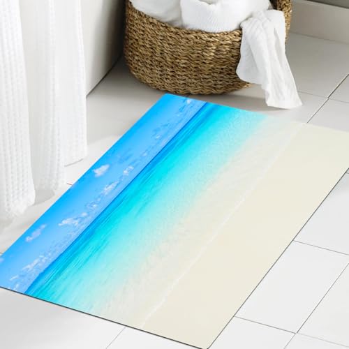 JHAOUNUK Weich Badezimmerteppich 60x90cm,Meer Himmel Sand Blick auf Antigua Lagune Karibik Wasser Natur Küste we,rutschfest waschbar Badematte Flauschige Badteppich Saugfähig Badvorleger Duschvorleger JHAOUNUK Weich Badezimmerteppich 60x90cm,Meer Himmel Sand Blick auf Antigua Lagune Karibik Wasser Natur Küste we,rutschfest waschbar Badematte Flauschige Badteppich Saugfähig Badvorleger Duschvorleger von JHAOUNUK