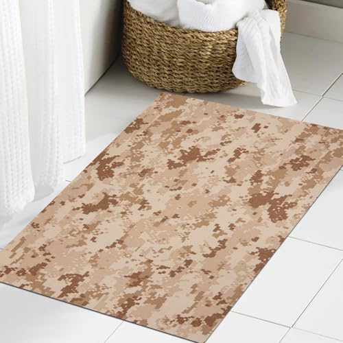 JHAOUNUK Weich Badezimmerteppich 60x90cm,Modische Camouflage-Muster, Vektorgrafik. Millatry-Druck. Nahtlose Vekt,rutschfest waschbar Badematte Flauschige Badteppich Saugfähig Badvorleger Duschvorleger von JHAOUNUK