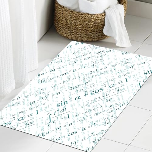 JHAOUNUK Weich Badezimmerteppich 60x90cm,Nahtlose Tapete Mathematik auf weiß,rutschfest waschbar Badematte Flauschige Badteppich Saugfähig Badvorleger Duschvorleger JHAOUNUK Weich Badezimmerteppich 60x90cm,Nahtlose Tapete Mathematik auf weiß,rutschfest waschbar Badematte Flauschige Badteppich Saugfähig Badvorleger Duschvorleger von JHAOUNUK