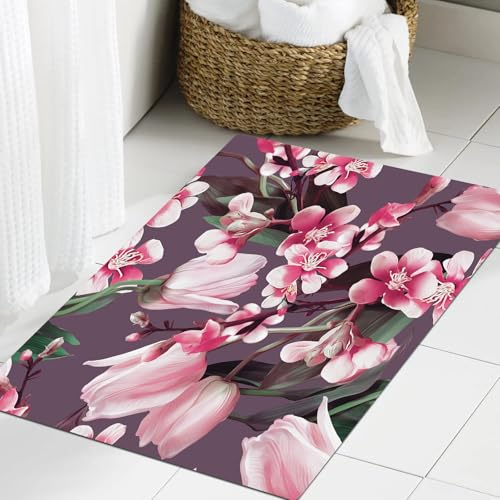 JHAOUNUK Weich Badezimmerteppich 60x90cm,Nahtloses Muster mit Frühlingsblumen. Blumenhintergrund. Aquarellillust,rutschfest waschbar Badematte Flauschige Badteppich Saugfähig Badvorleger Duschvorleger JHAOUNUK Weich Badezimmerteppich 60x90cm,Nahtloses Muster mit Frühlingsblumen. Blumenhintergrund. Aquarellillust,rutschfest waschbar Badematte Flauschige Badteppich Saugfähig Badvorleger Duschvorleger von JHAOUNUK