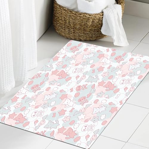 JHAOUNUK Weich Badezimmerteppich 60x90cm,Nahtloses Muster mit Gekritzel. Vektor-Kawaii-Illustration.,rutschfest waschbar Badematte Flauschige Badteppich Saugfähig Badvorleger Duschvorleger JHAOUNUK Weich Badezimmerteppich 60x90cm,Nahtloses Muster mit Gekritzel. Vektor-Kawaii-Illustration.,rutschfest waschbar Badematte Flauschige Badteppich Saugfähig Badvorleger Duschvorleger von JHAOUNUK