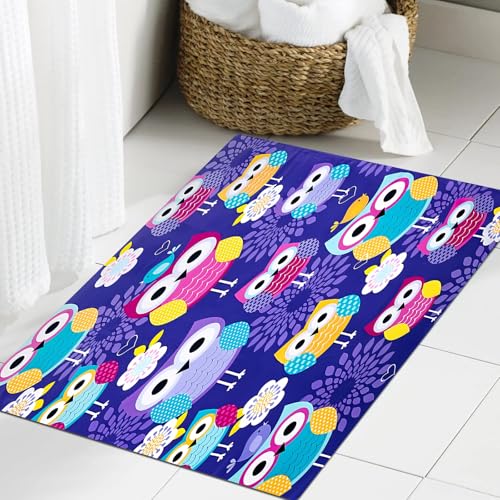 JHAOUNUK Weich Badezimmerteppich 60x90cm,Nahtloses Muster mit handgezeichneten Gekritzel-Eulen. Netter Hintergru,rutschfest waschbar Badematte Flauschige Badteppich Saugfähig Badvorleger Duschvorleger JHAOUNUK Weich Badezimmerteppich 60x90cm,Nahtloses Muster mit handgezeichneten Gekritzel-Eulen. Netter Hintergru,rutschfest waschbar Badematte Flauschige Badteppich Saugfähig Badvorleger Duschvorleger von JHAOUNUK