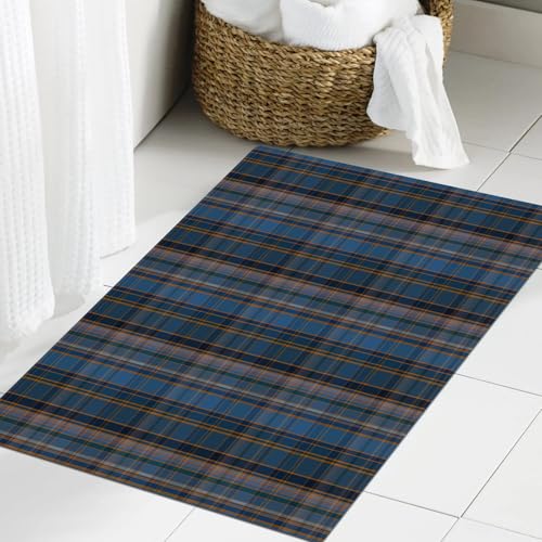 JHAOUNUK Weich Badezimmerteppich 60x90cm,Nahtloses Tartan-Karo,rutschfest waschbar Badematte Flauschige Badteppich Saugfähig Badvorleger Duschvorleger JHAOUNUK Weich Badezimmerteppich 60x90cm,Nahtloses Tartan-Karo,rutschfest waschbar Badematte Flauschige Badteppich Saugfähig Badvorleger Duschvorleger von JHAOUNUK