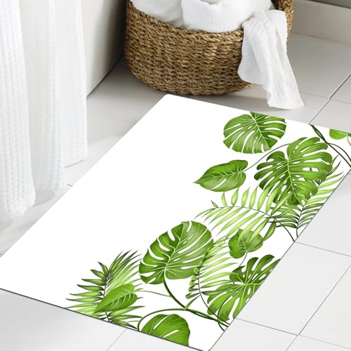 JHAOUNUK Weich Badezimmerteppich 60x90cm,Natur Regenwald Regenwald Inspiriert Blätter Laub Pflanzen Sie,rutschfest waschbar Badematte Flauschige Badteppich Saugfähig Badvorleger Duschvorleger JHAOUNUK Weich Badezimmerteppich 60x90cm,Natur Regenwald Regenwald Inspiriert Blätter Laub Pflanzen Sie,rutschfest waschbar Badematte Flauschige Badteppich Saugfähig Badvorleger Duschvorleger von JHAOUNUK