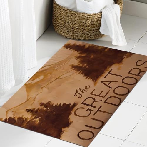 JHAOUNUK Weich Badezimmerteppich 60x90cm,Natur draußen Berg Abenteuer,rutschfest waschbar Badematte Flauschige Badteppich Saugfähig Badvorleger Duschvorleger JHAOUNUK Weich Badezimmerteppich 60x90cm,Natur draußen Berg Abenteuer,rutschfest waschbar Badematte Flauschige Badteppich Saugfähig Badvorleger Duschvorleger von JHAOUNUK