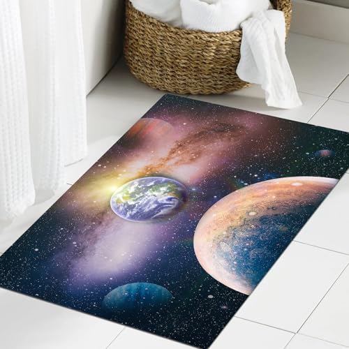 JHAOUNUK Weich Badezimmerteppich 60x90cm,Panoramablick auf die Erde, Sonne, Stern und Galaxie. Sonnenaufgang übe,rutschfest waschbar Badematte Flauschige Badteppich Saugfähig Badvorleger Duschvorleger JHAOUNUK Weich Badezimmerteppich 60x90cm,Panoramablick auf die Erde, Sonne, Stern und Galaxie. Sonnenaufgang übe,rutschfest waschbar Badematte Flauschige Badteppich Saugfähig Badvorleger Duschvorleger von JHAOUNUK