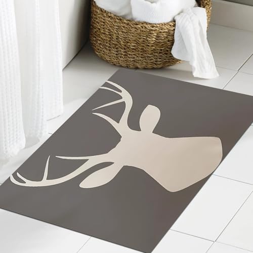 JHAOUNUK Weich Badezimmerteppich 60x90cm,Rehkitzporträt mit Hörnern isoliert auf weißem Hintergrund. Vektorillus,rutschfest waschbar Badematte Flauschige Badteppich Saugfähig Badvorleger Duschvorleger JHAOUNUK Weich Badezimmerteppich 60x90cm,Rehkitzporträt mit Hörnern isoliert auf weißem Hintergrund. Vektorillus,rutschfest waschbar Badematte Flauschige Badteppich Saugfähig Badvorleger Duschvorleger von JHAOUNUK