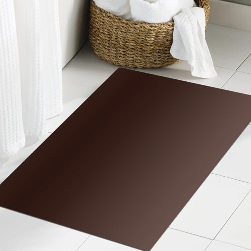 JHAOUNUK Weich Badezimmerteppich 60x90cm,Schatten, Holzzündung, Holzschlamm, Natur inspiriert von dunkelbraunem,rutschfest waschbar Badematte Flauschige Badteppich Saugfähig Badvorleger Duschvorleger von JHAOUNUK