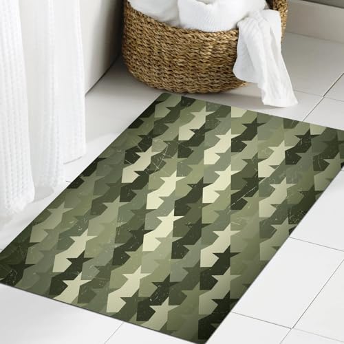 JHAOUNUK Weich Badezimmerteppich 60x90cm,Stern mit Camouflage-Hintergrund. Muster nahtlos,rutschfest waschbar Badematte Flauschige Badteppich Saugfähig Badvorleger Duschvorleger JHAOUNUK Weich Badezimmerteppich 60x90cm,Stern mit Camouflage-Hintergrund. Muster nahtlos,rutschfest waschbar Badematte Flauschige Badteppich Saugfähig Badvorleger Duschvorleger von JHAOUNUK