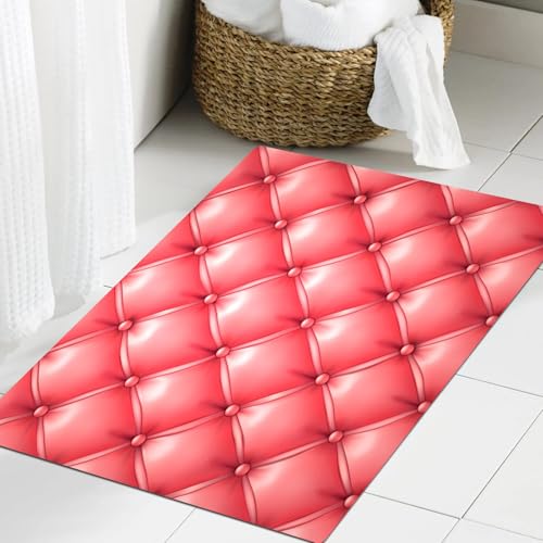 JHAOUNUK Weich Badezimmerteppich 60x90cm,Vektorillustration eines rosa realistischen Polsterledermusterhintergru,rutschfest waschbar Badematte Flauschige Badteppich Saugfähig Badvorleger Duschvorleger JHAOUNUK Weich Badezimmerteppich 60x90cm,Vektorillustration eines rosa realistischen Polsterledermusterhintergru,rutschfest waschbar Badematte Flauschige Badteppich Saugfähig Badvorleger Duschvorleger von JHAOUNUK