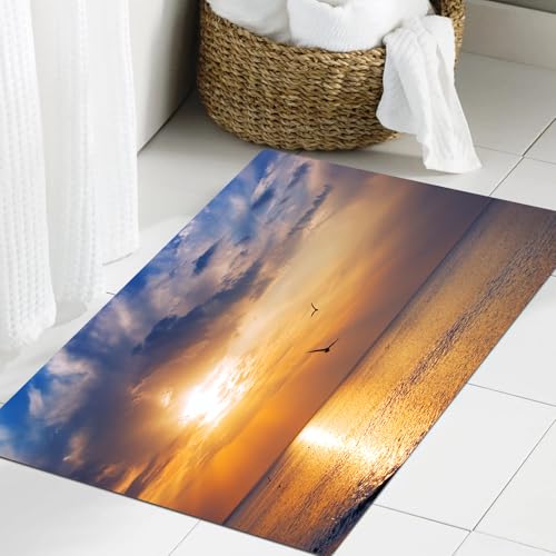 JHAOUNUK Weich Badezimmerteppich 60x90cm,Warmer tropischer Sonnenuntergang am Sand des Kaanapali Beach in Maui,rutschfest waschbar Badematte Flauschige Badteppich Saugfähig Badvorleger Duschvorleger JHAOUNUK Weich Badezimmerteppich 60x90cm,Warmer tropischer Sonnenuntergang am Sand des Kaanapali Beach in Maui,rutschfest waschbar Badematte Flauschige Badteppich Saugfähig Badvorleger Duschvorleger von JHAOUNUK