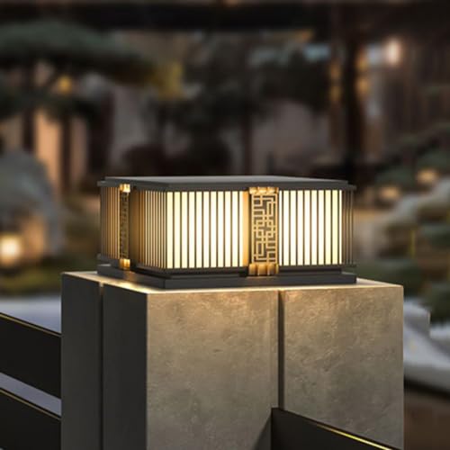JHBHQKX Outdoor Post Lights, Outdoor Waterproof LED Lighting 3000K Post Cap Light for Yard Fence Deck Or Patio LED Landscape Lighting Garden Lights Exterior Säule Lantern von JHBHQKX