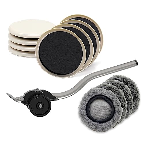 Möbelheber-Set für Verschiedene Bodenbeläge. Enthält 8 Möbelgleiter und 4 Filzüberzüge für die Gleiter. Möbelgleiter sind einfach in der Anwendung für schwere Möbel (1+8 Beige Rund+4 Socken) von JHCHU