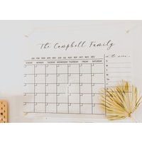 Acryl-Wandkalender | Personalisierter Familienplaner Monatlicher Wochenkalender Acryl Trocken Abwischbares Brett Große 2023 Glas Kommando-Zentrale von JHCreativeCo