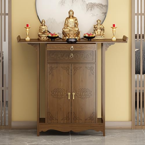 Altartisch mit Aufbewahrungsaltarschrank, Chinesischer buddhistischer Schrein, Perfekt for Gebete Wahrsagerei Anbetung for Orientalischer Stil Couchtisch Schrank(120*40*108cm/47.5*16*42.5in) von JHDXL