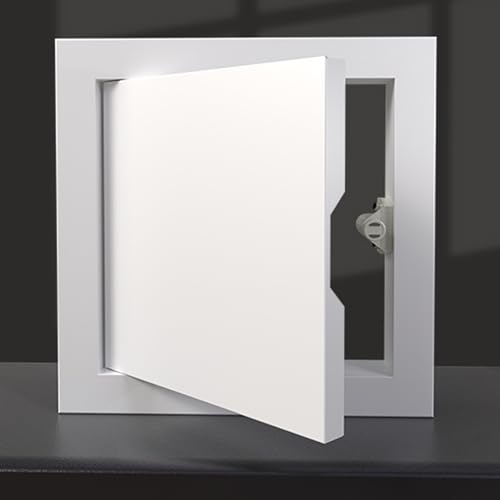 Alu-Rahmen Zugangstür Revision Wartungstür Weiß, Revisionsklappe mit Magnetsauger, Revisionsklappe Unsichtbar für Feuchtraumgeeignet, Trockenbau(25 * 25CM/9.8 * 9.8IN) von JHDXL