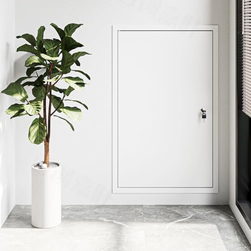 Aluminium-Revisionsklappe weiß, Unterputzabdeckung abschließbare Wand- und Deckentür, perfekt for Rohre, Ventile, Heizkörper, Hotels und Wohnungen(35x35cm/13.7 * 13.7in) von JHDXL