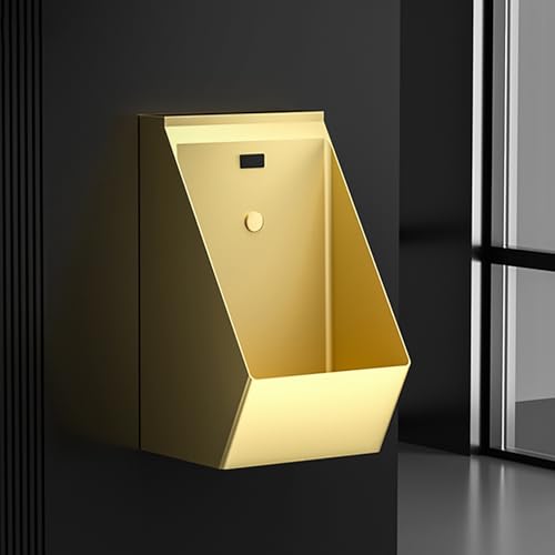 Automatisches Sensor Urinal An der Wand Montiertes, Wandurinale aus Edelstahl für Männer, Badezimmer-Urinale für Männer,Bar,Kommerzielle Familie(Gold) von JHDXL