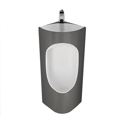Automatisches Sensor-Urinal Zur Wandmontage für Männer, Keramik Urinal mit Waschbecken und Wasserhahn, für öffentliche KTV Gefängnis Bar Hotel Shop(Gray) von JHDXL