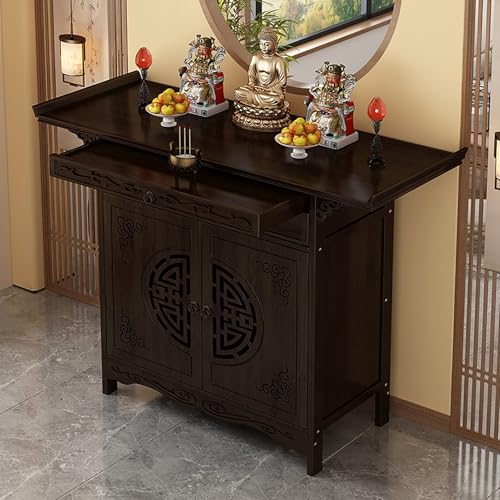 Großer Altartisch mit Stauraum, Chinesischer Altartisch aus Massivholz for Meditation, Chinesischer Buddhistischer Altar, für Gebete Und Anbetung(100 * 40 * 100cm/39.5 * 16 * 39.5in) von JHDXL