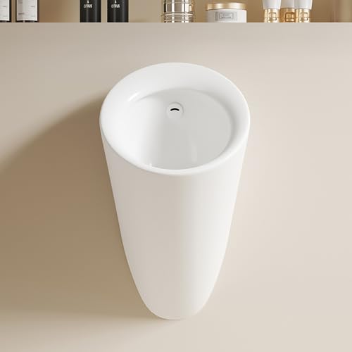 Intelligentes Wand-Urinal mit Sensor für Männer, Porzellan Pissoir Gewerbliche Urinale mit Auswaschfunktion für Männer, für Garten Toilette Haus, Camping, Baustelle(White) von JHDXL