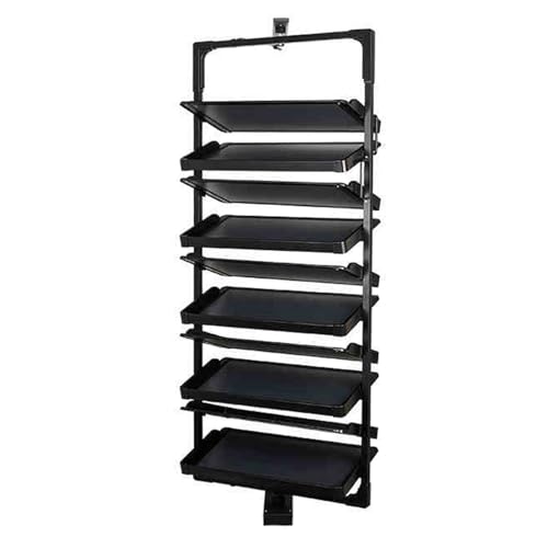 JHDXL 360° Drehbares Schuhregal, Schuhständer aus Metall, Platzsparender Mehrzweckschrank, Schuhständer Vertikal, Große Kapazität Vitrine, Büroregal(167.5-178.5cm/65.9-70in) von JHDXL