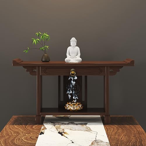 JHDXL Altartisch Orientalisch Couchtisch, Handgefertigter Puja-Tisch Mit Mehreren Ebenen Und Stauraum, Tatami-Puja-Tisch für Wohnzimmer, Esszimmer, Tee, Heimdekoration(60 * 25 * 28cm/24 * 10 * 11in) von JHDXL