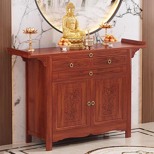 JHDXL Altartisch Zur Meditation, Altar Meditationstisch mit Schublade, Chinesischer buddhistischer Altar, for Anbetung Oder Buddha-Tisch Verwendet Werden(128 * 48.8cm/50.5 * 19.2in) von JHDXL