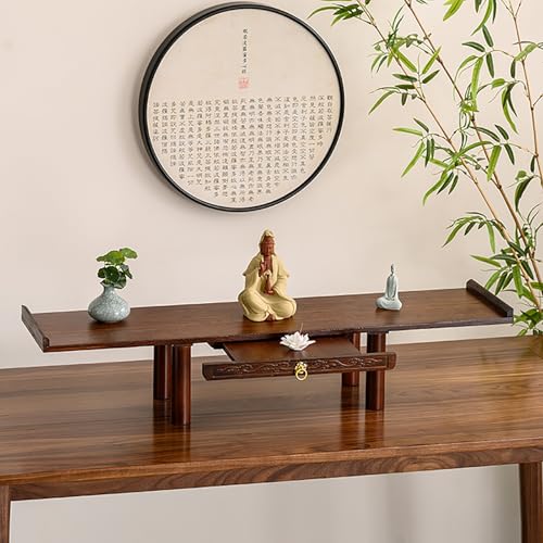 JHDXL Altartisch Zur Meditation, Holz Altar Tisch Mini-Meditationstisch Kann, Entspannender buddhistischer Teetisch für Gebete, Wahrsagerei, Anbetung(100 * 25 * 18.5cm/39.5 * 10 * 7.3in) von JHDXL