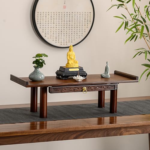 JHDXL Altartisch Zur Meditation, Holz Altar Tisch Mini-Meditationstisch Kann, Entspannender buddhistischer Teetisch für Gebete, Wahrsagerei, Anbetung(66 * 25 * 18.5cm/26 * 10 * 7.3in) von JHDXL