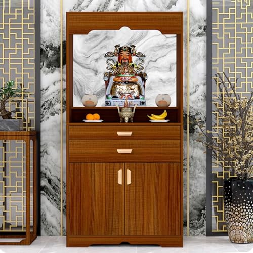 JHDXL Altartisch füR PersöNlichen Schrein, Buddhistischer Spiritueller Meditationstisch, Puja-Tisch Mit Schublade, für Gebete, Weissagung, Anbetung(Brown,80cm/31.5in) von JHDXL
