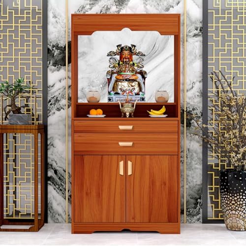JHDXL Altartisch füR PersöNlichen Schrein, Buddhistischer Spiritueller Meditationstisch, Puja-Tisch Mit Schublade, für Gebete, Weissagung, Anbetung(Orange,60cm/24in) von JHDXL