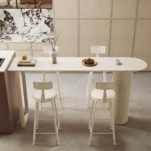 JHDXL Bartisch mit Barhocker Set, Esstisch Mit 4 Stühlen Set, Theke Bar mit Metallrahmen, Platzsparend, Tresentisch im Modern-Design für Esszimmer Küche(140 * 50 * 105cm/55 * 20 * 41.5in) von JHDXL