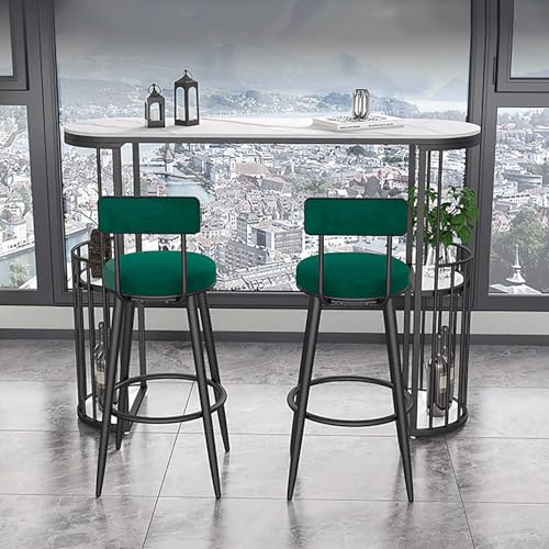 JHDXL Bartisch mit Barhocker Set, Küchentheke mit Stauraum und Fußstütze, Essgruppe im Industriedesign, Küchentheke für Wohnzimmer, Esszimmer und Kücher(Black,160cm/63in) von JHDXL