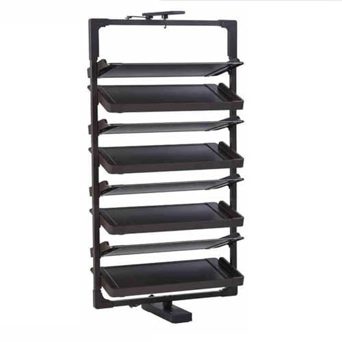 JHDXL Drehbares Schuhregal, Platzsparendes Regal Für Schuhaufbewahrung, 360°Drehbarer Display-Ständer, Multifunktionale Schuhablage Schmal, Schuhständer Vertikal,(Black,139cm/54.7in) von JHDXL