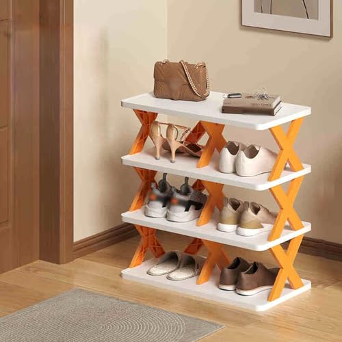 JHDXL Freistehendes Schuhregal Für Korridore, Aufbewahrung Stapelbarer Bücherregal, Platzsparendes Regal Für Schuhaufbewahrung, Multifunktionale Schuhablage Schmal(50.5cm/19.8in) von JHDXL