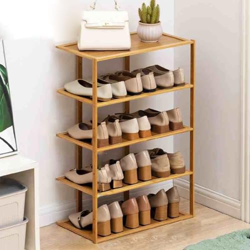 JHDXL Multifunktionale Schuhablage Schmal, Wäscheständer Vertikal, Holz Schuhregal-Schuhkarussell für Flur, Organizer Vitrinenschrank für Schlafzimmer Wohnzimmer(52 * 73cm/20.5 * 28.7in) von JHDXL