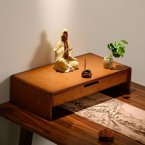 JHDXL Persönlicher Schrein-Altartisch für Meditation, Spiritueller Altartisch aus Bambus mit Schubladen, Japanischer Bodentisch, für Gebete Und Anbetung(60 * 26 * 12cm/24 * 10.2 * 5in) von JHDXL