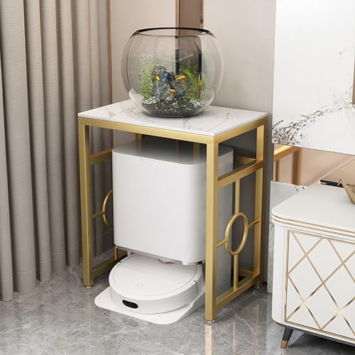 JHDXL Saugroboter Ständer Staubsauger Roboter Halter, Roboter Staubsauger Aufbewahrungsregal, für Zuhause Büro Wohnzimmer Garage Ecke Un, Einfaches Wasserwechseln(Gold,45 * 25cm/18 * 10in) von JHDXL