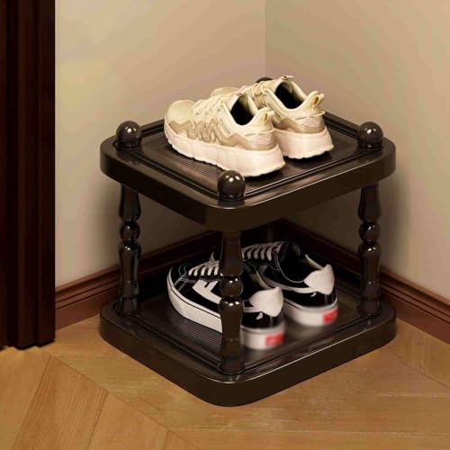 JHDXL Schuhschrank-Organisation, Platzsparender Mehrzweckschrank, Schuhaufbewahrung, Multifunktionale Schuhablage Schmal, Standregal Lagerregal Eckregal(Black,22cm/8.7in) von JHDXL