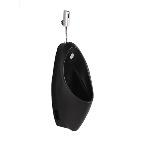 Kommerzielle Berührungslose öffentliche Toiletten-Urinale, Spritzwassergeschützte Keramik-Urinale für Männer, für Bars, Hotels, Öffentliche Toiletten(Black 1) von JHDXL