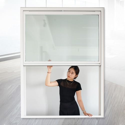 Push-Pull-Schieberahmen, Schiebefenster, Haushalt Fenster, Unterputzmontage Stück Schuppenfenster, Mobile Geschäftsschiebefenster für Scheunen Und Garagen(White,22x29in/56x74cm) von JHDXL