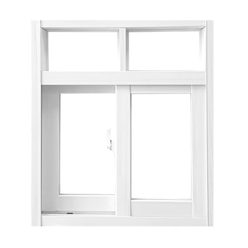 Push-Pull-Schieberahmen, Weiße Haushalt Fenster, Bündige Fenster, Horizontale Schiebefenster Mit Gehärtetem Glas, für Badezimmer, Schlafzimmer(White,40 * 60cm/15.7 * 23.6in) von JHDXL