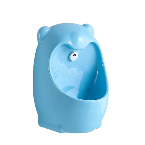 Spritzwassergeschützte Keramik-Urinale für Männer, Töpfchen-Trainingsurinal für Jungen, Automatische Sensorspülung, für Badezimmer Geschäfte öffentliche Toiletten(Blue) von JHDXL